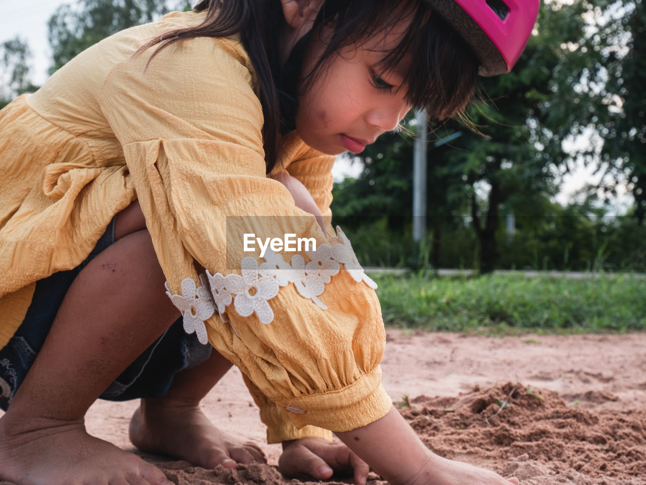 Low angle view of girl playing