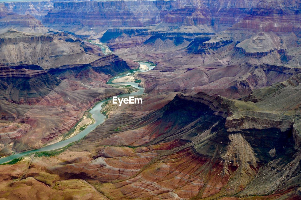 High angle view of dramatic landscape