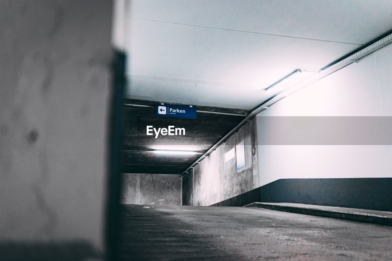 VIEW OF EMPTY UNDERGROUND WALKWAY