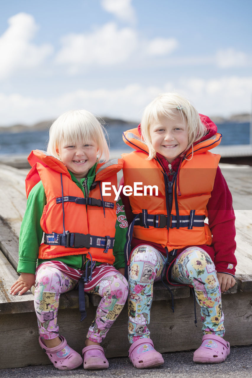 Girls wearing life jackets