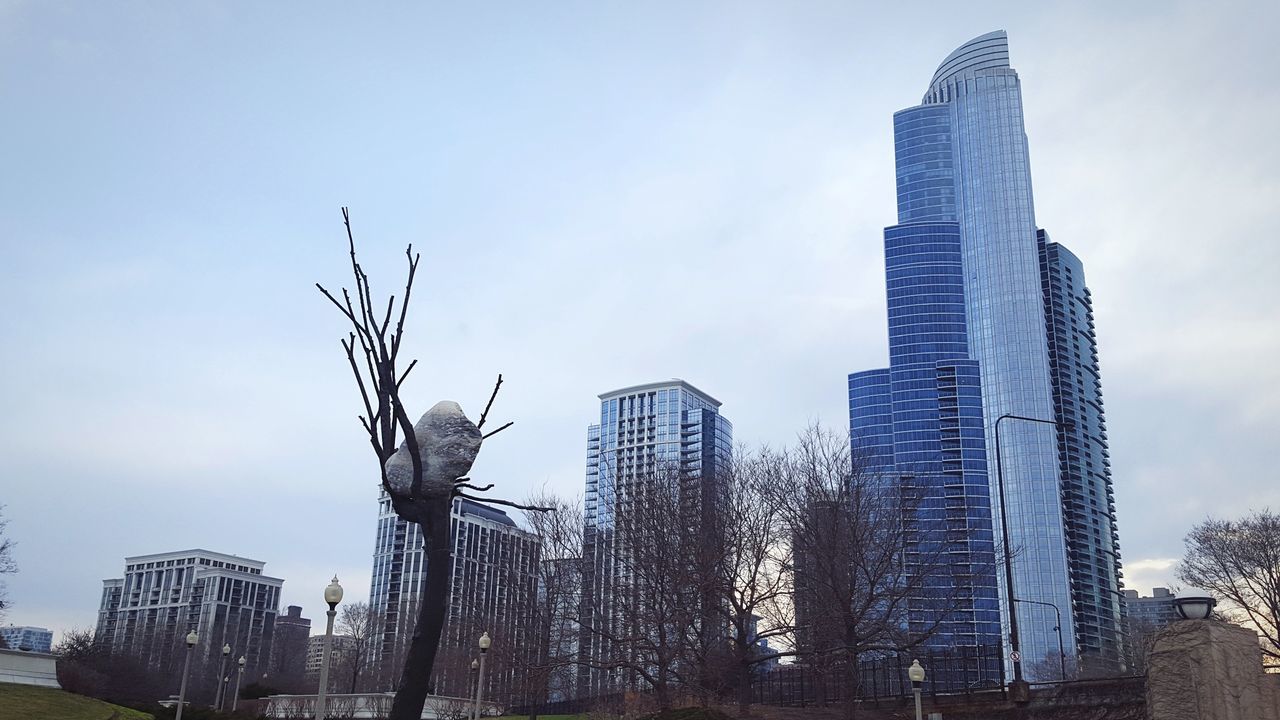 LOW ANGLE VIEW OF SKYSCRAPERS