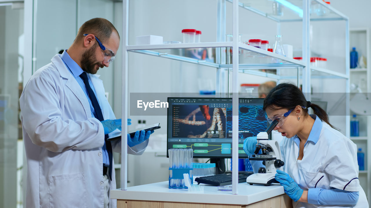 female doctor working at laboratory