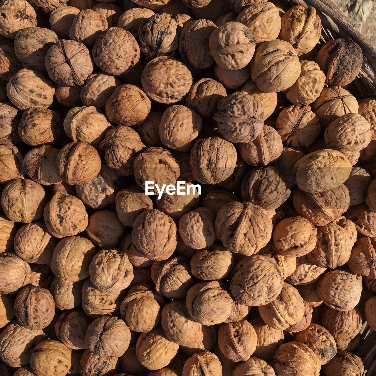 Full frame shot of walnuts