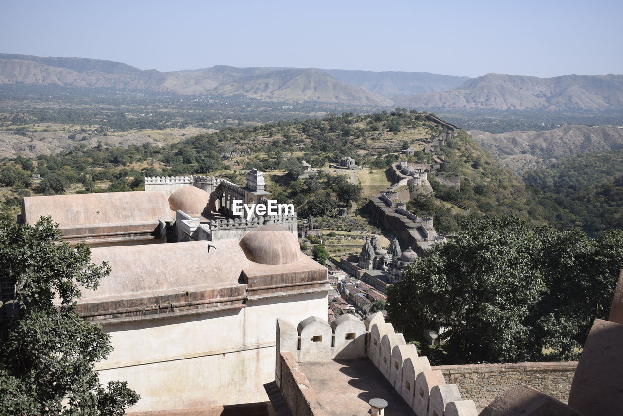 The world's second longest wall at historical fort in rajasthan, india.