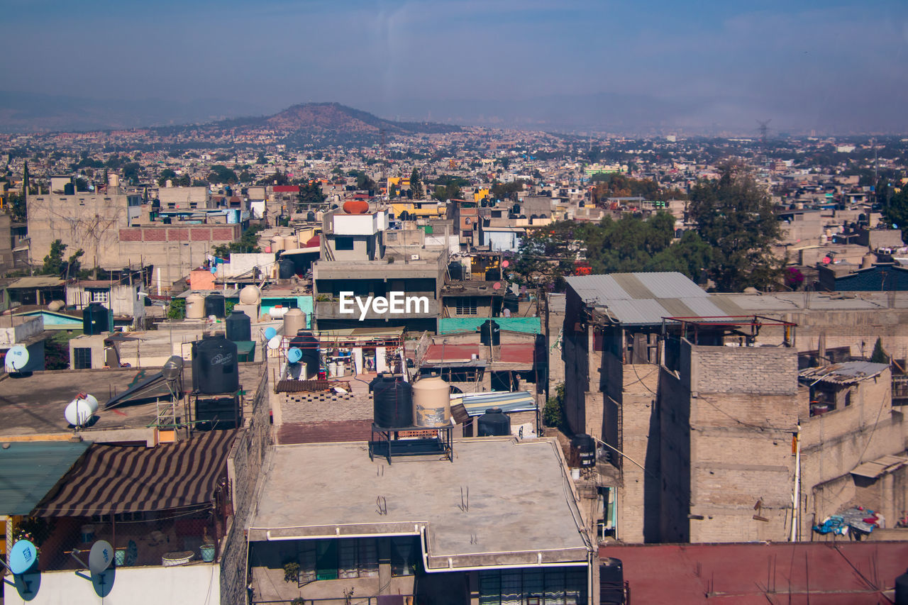 Iztapalapa neighborhood in mexico city from the cablebús
