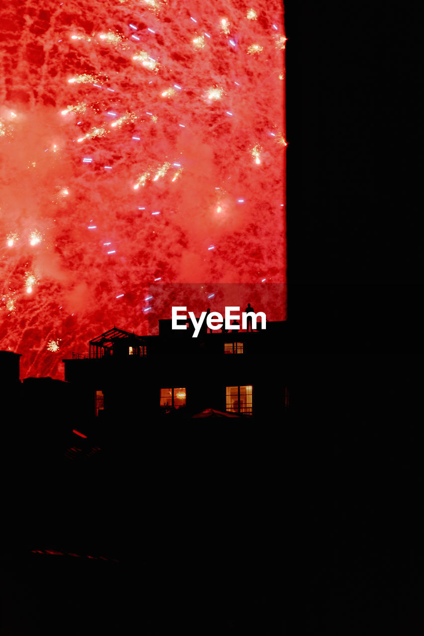 Red firework display