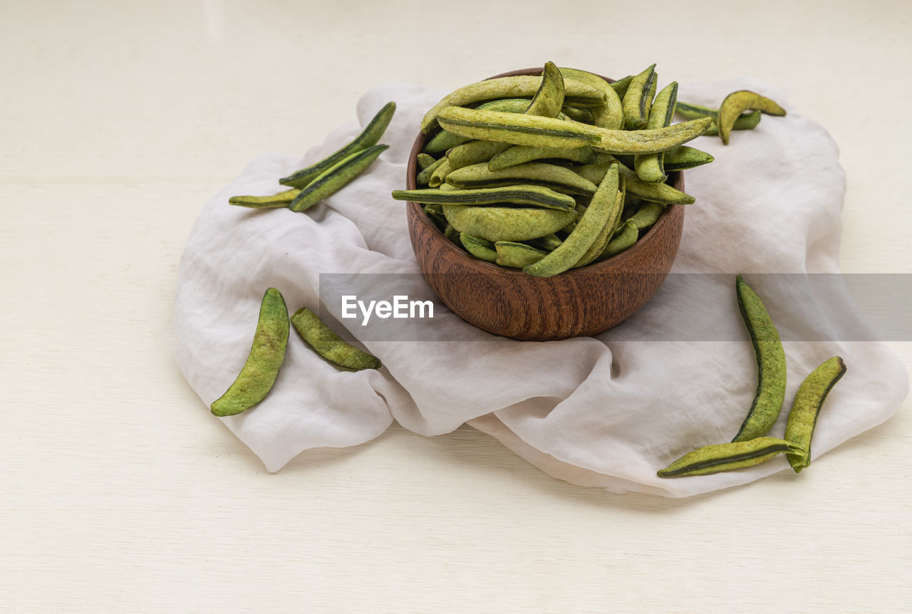 high angle view of vegetables on table