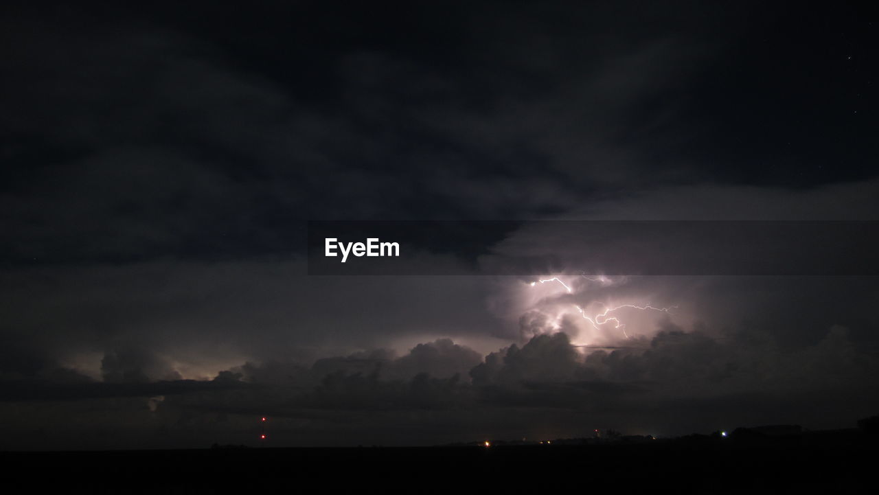 View of lightning in sky at night