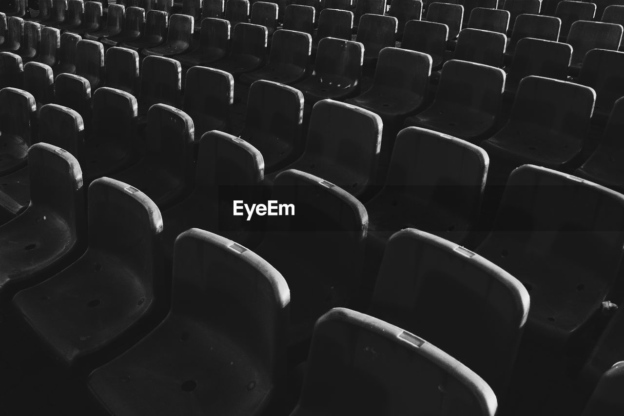 Full frame shot of empty bleachers