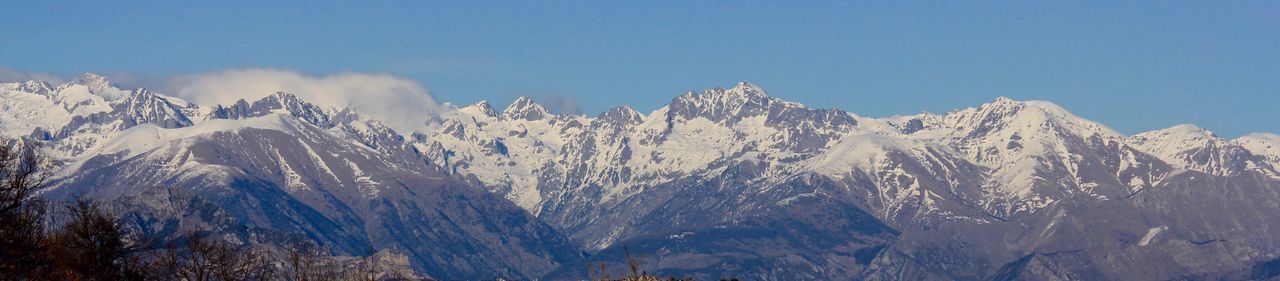 PANORAMIC VIEW OF MOUNTAINS AGAINST SKY