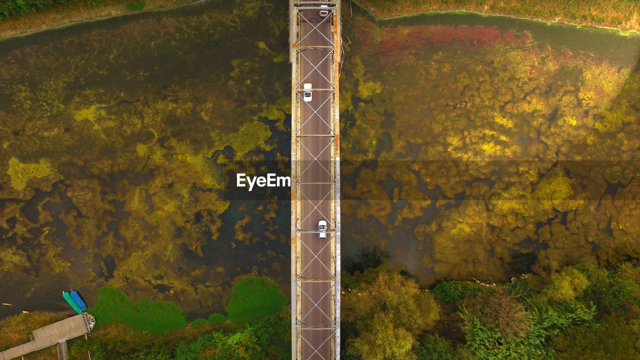 High angle view of bridge