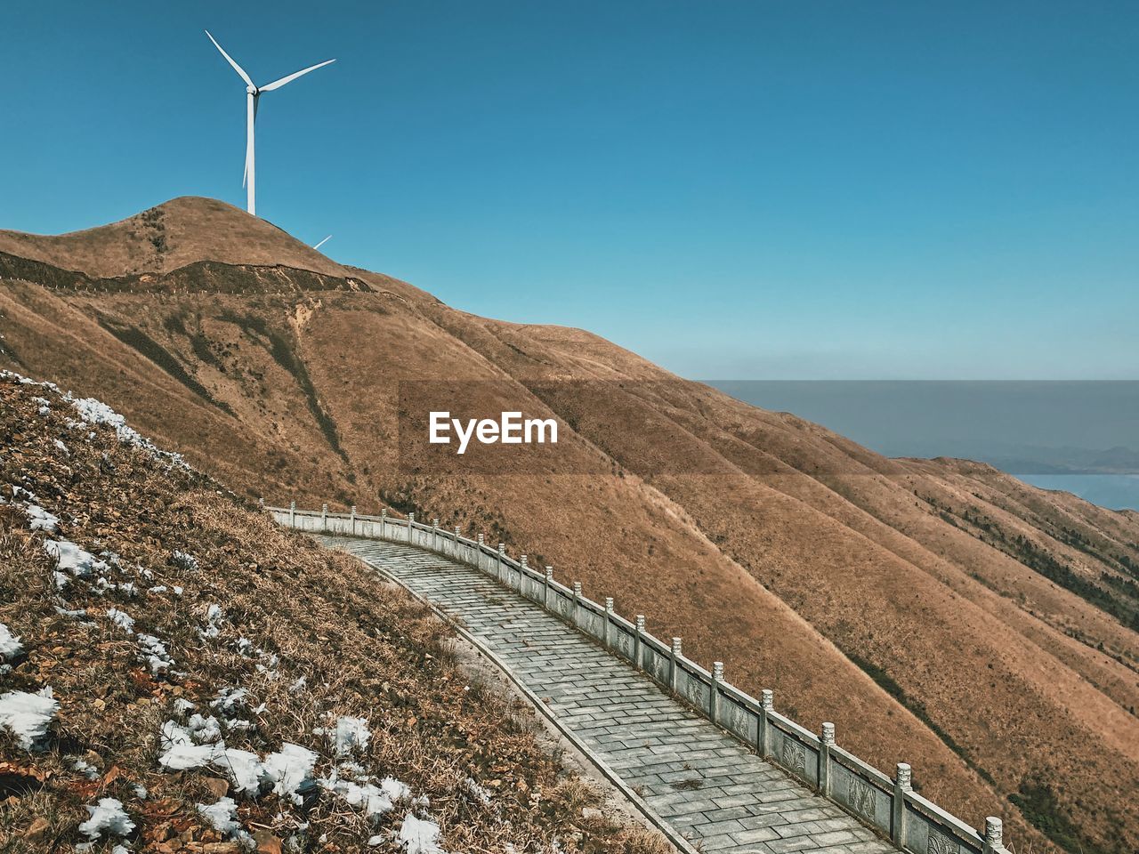 Scenic view of mountains against clear sky