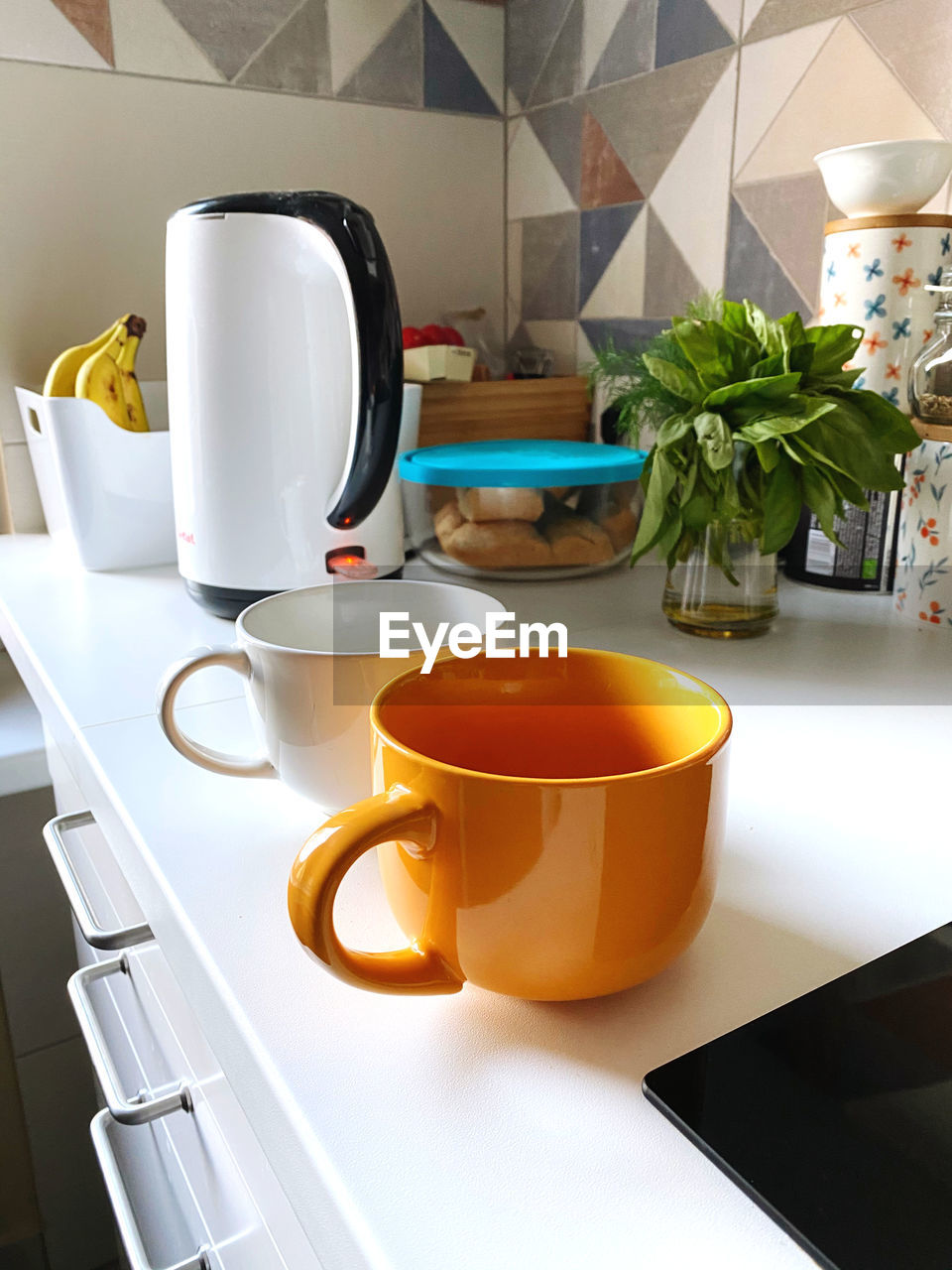 Close-up of coffee cup on table