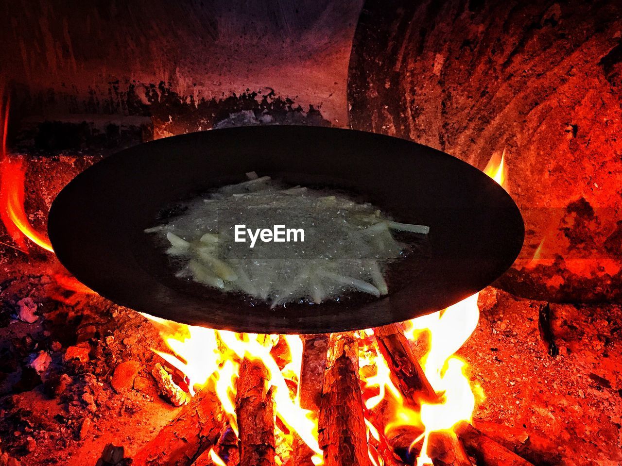 CLOSE-UP OF FIRE IN FIRE