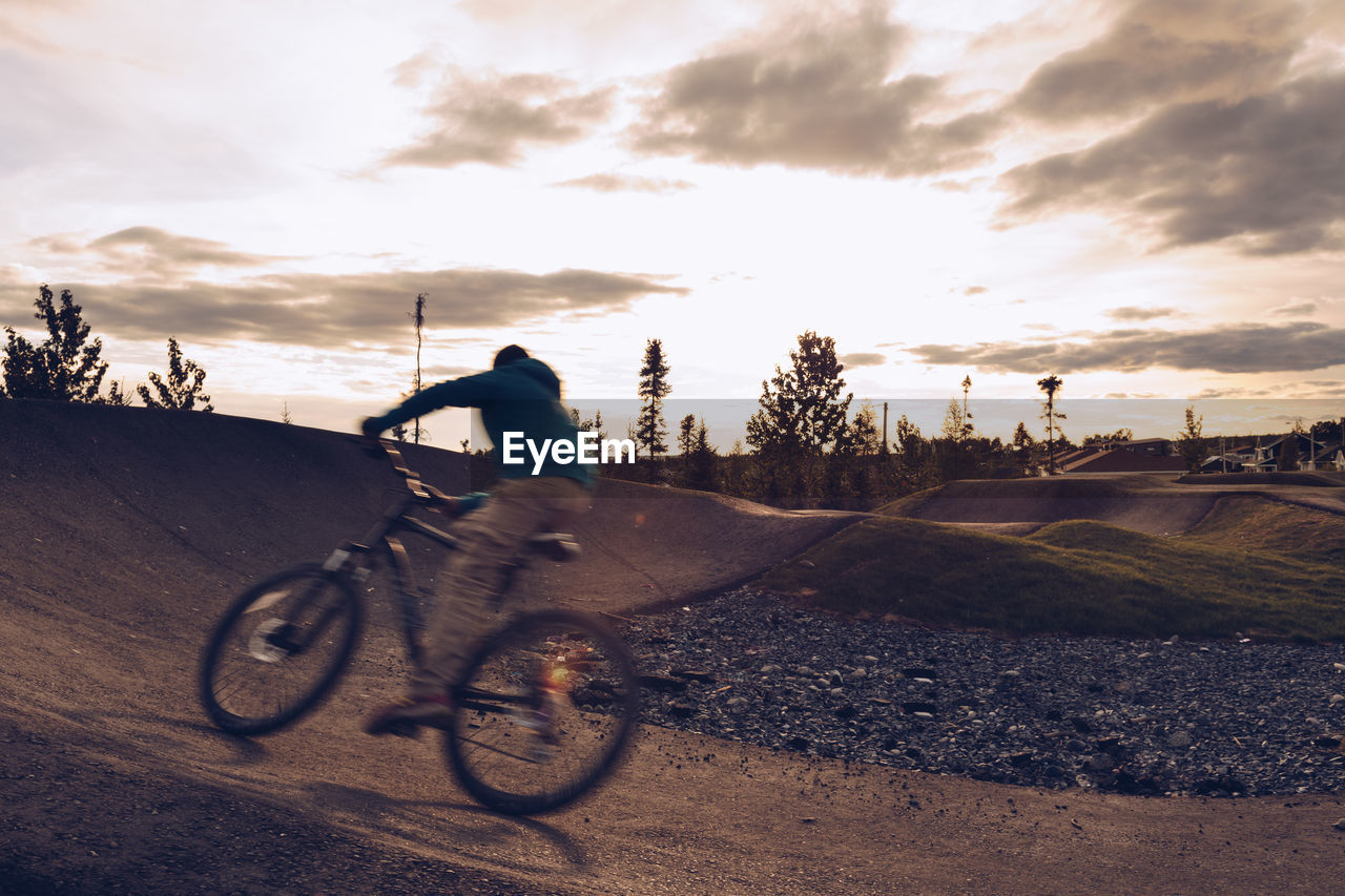 Man riding bicycle