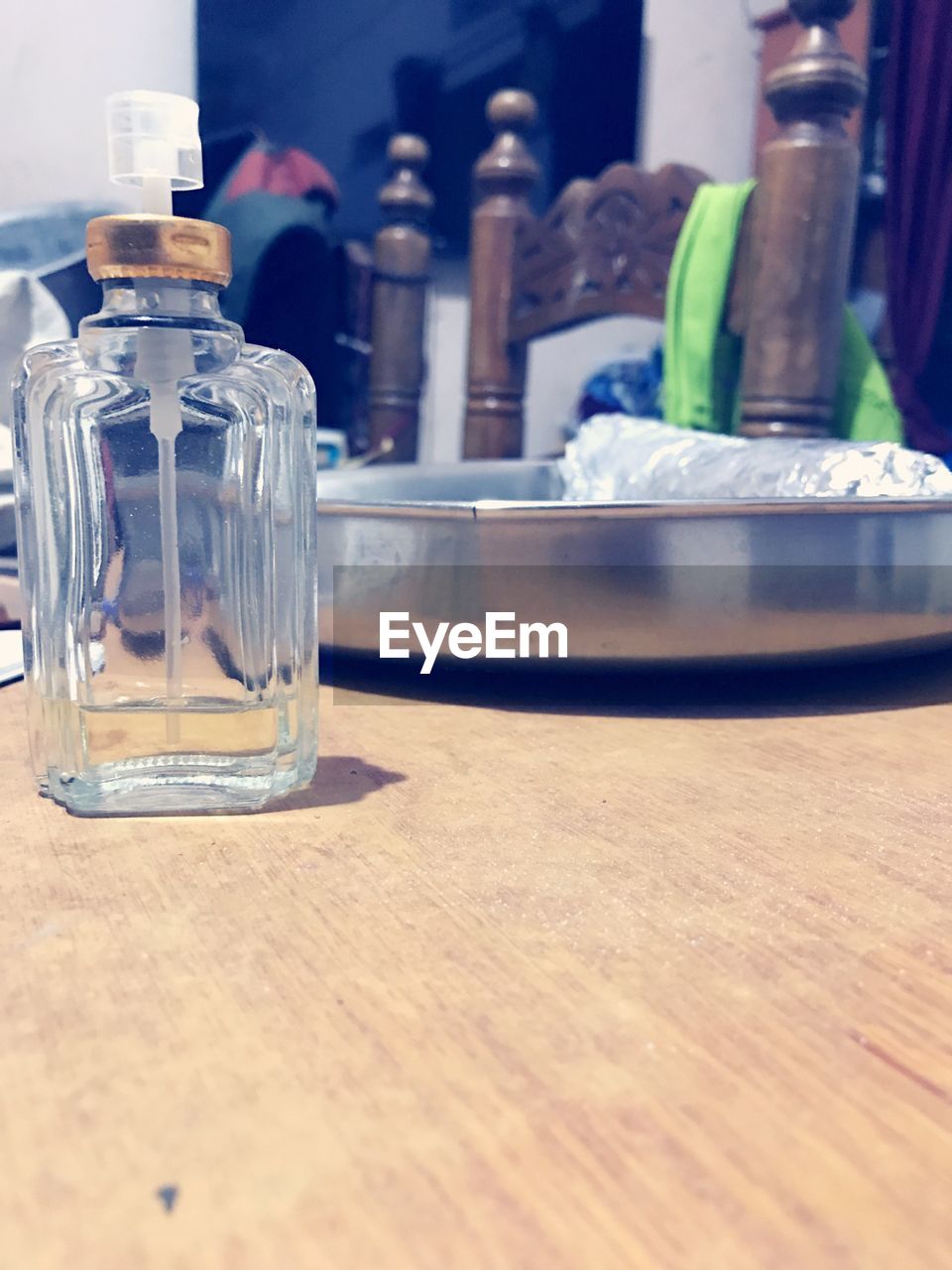 Close-up of bottles on table