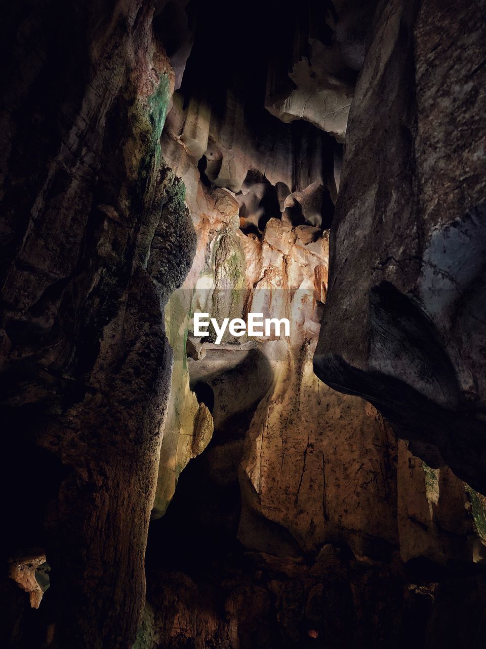 Low angle view of rock formation in cave