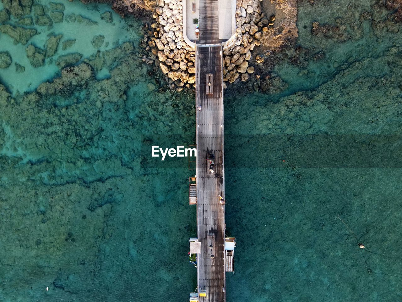 High angle view of bridge over sea