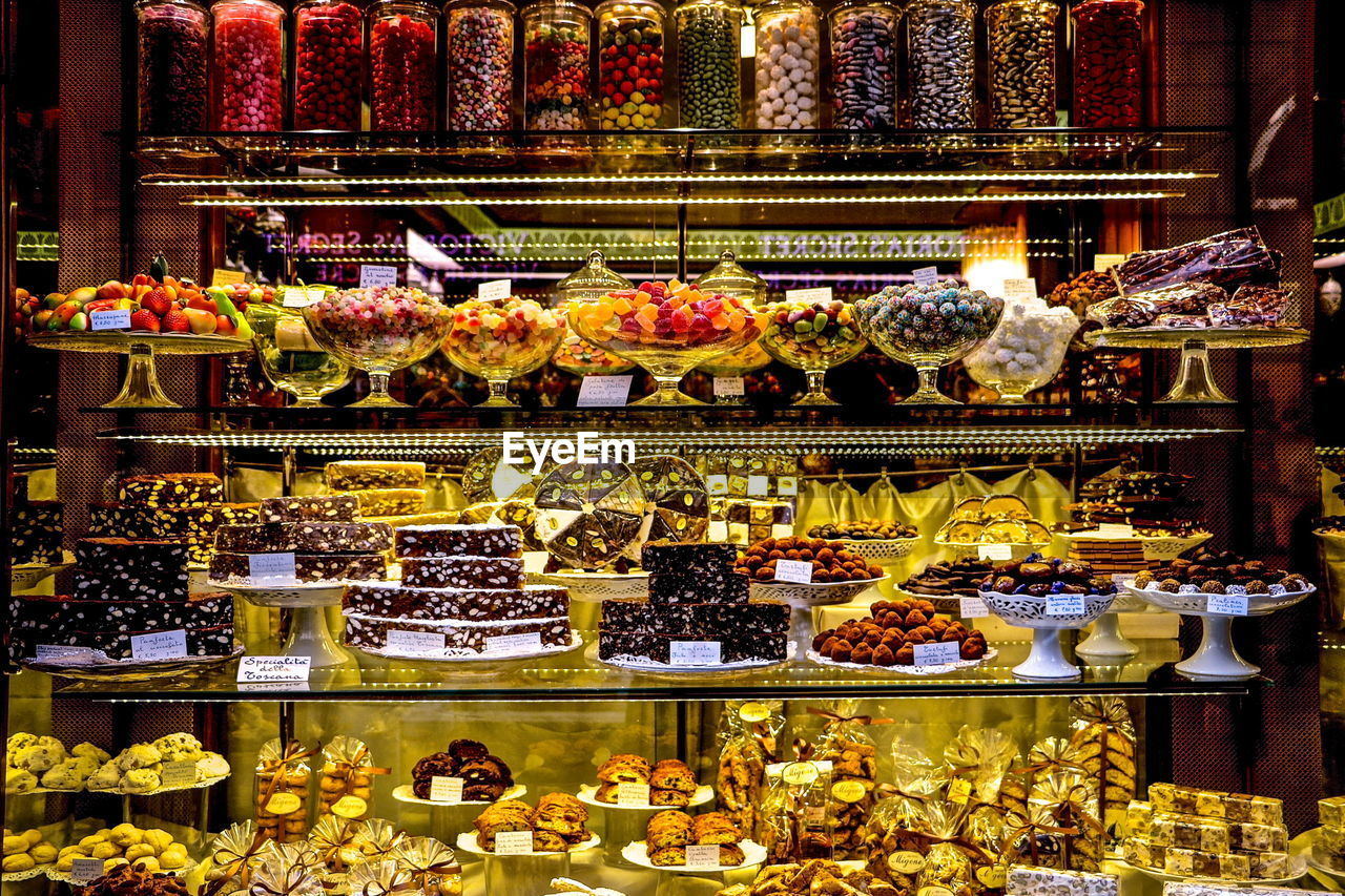 HIGH ANGLE VIEW OF CANDIES IN STORE