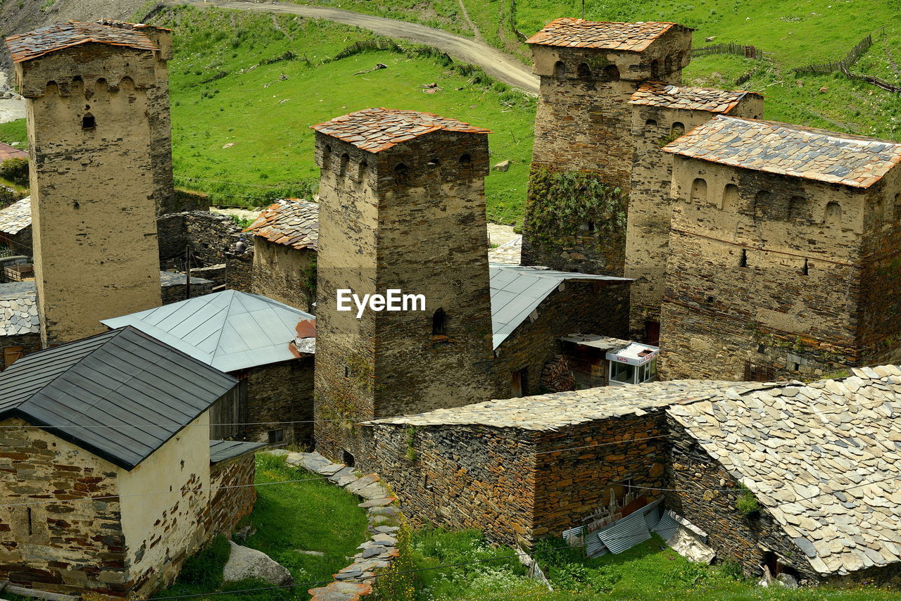 HIGH ANGLE VIEW OF OLD BUILDING IN HOUSE