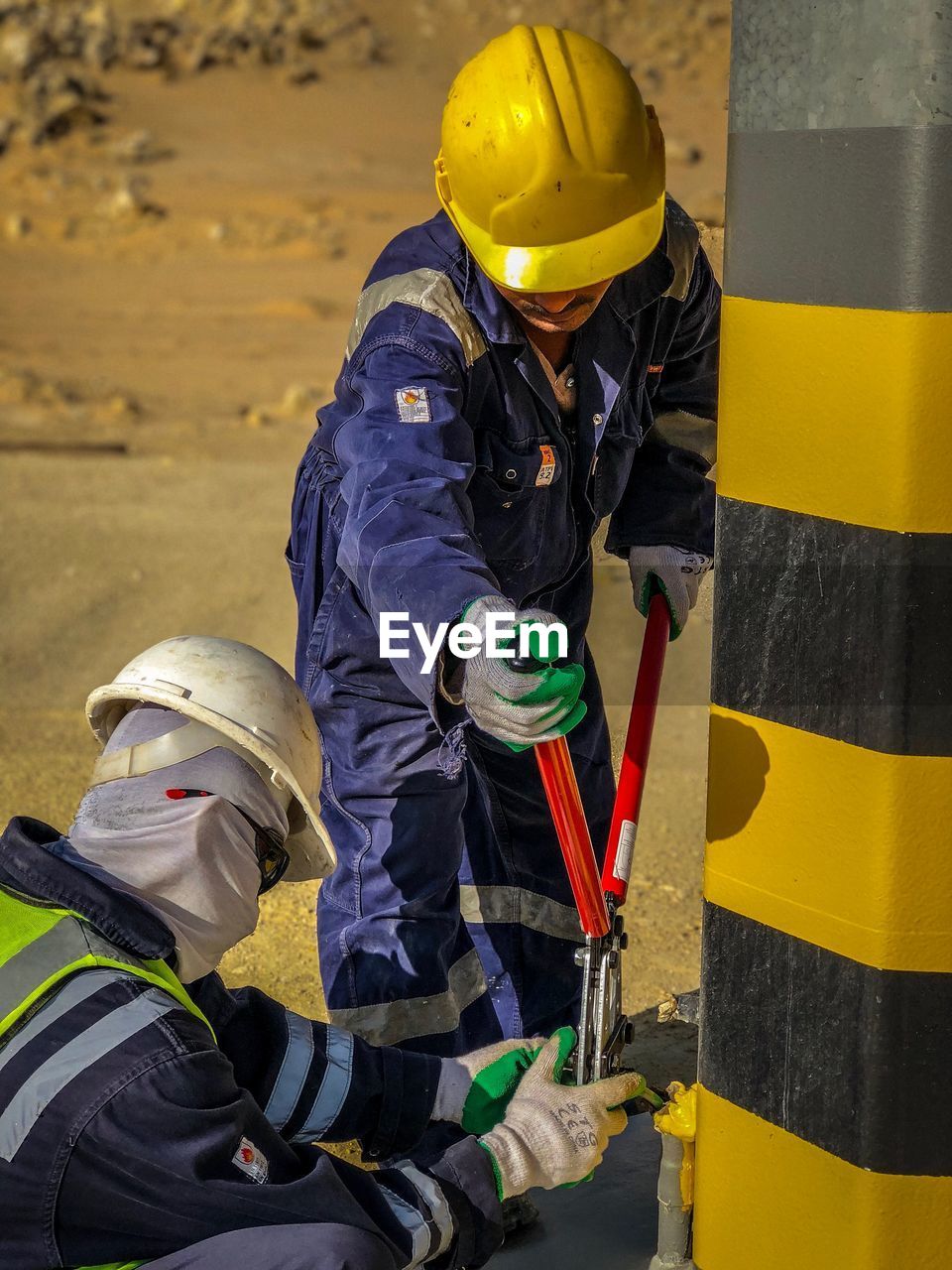 Workers working at construction site