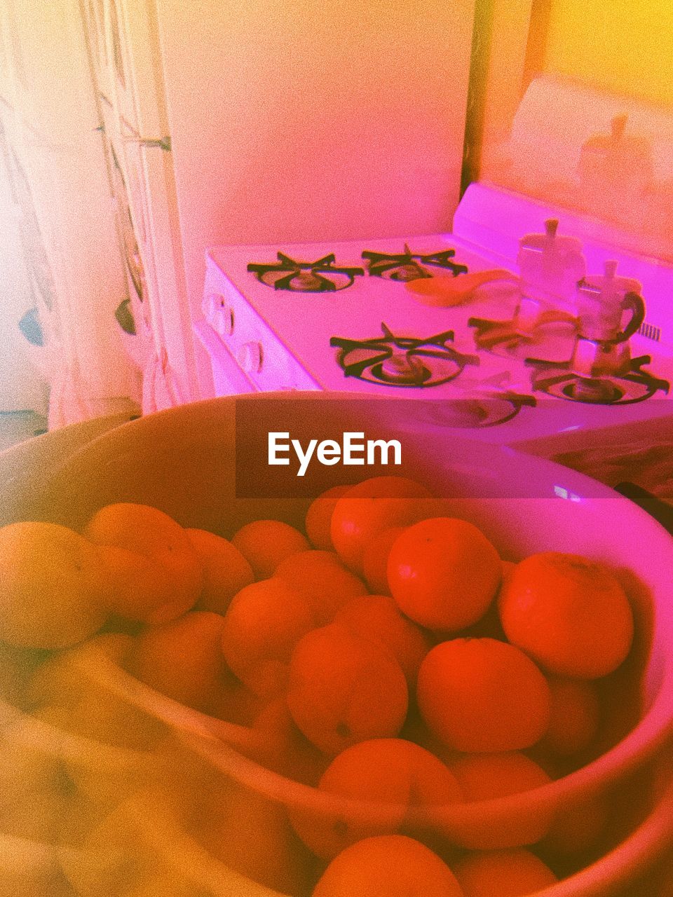 High angle view of fruits in container on table