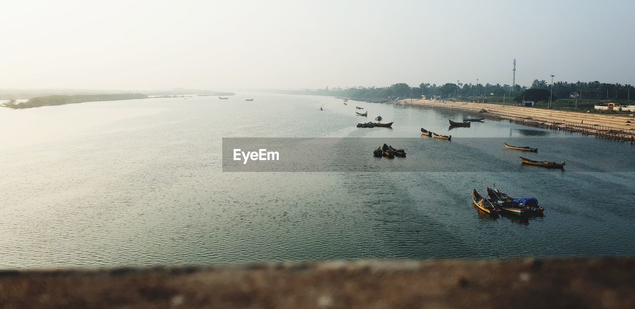 High angle view of beach against sky krishna river 