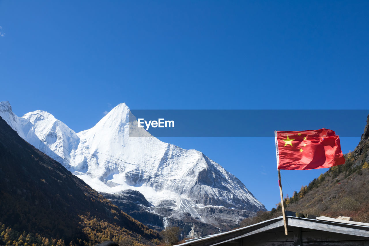 SCENIC VIEW OF MOUNTAIN AGAINST CLEAR BLUE SKY