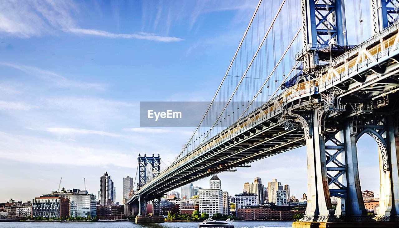 VIEW OF SUSPENSION BRIDGE AGAINST SKY