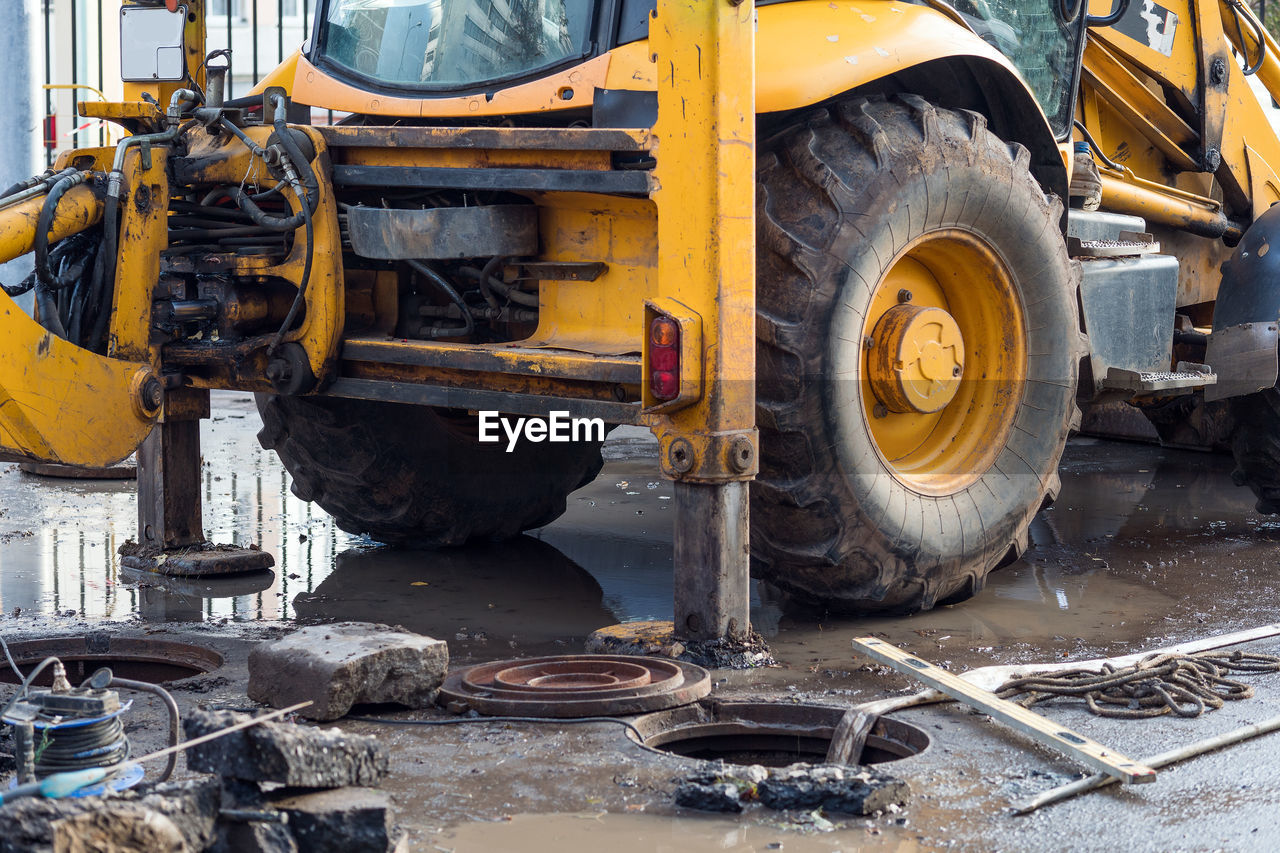 View of construction vehicle at site