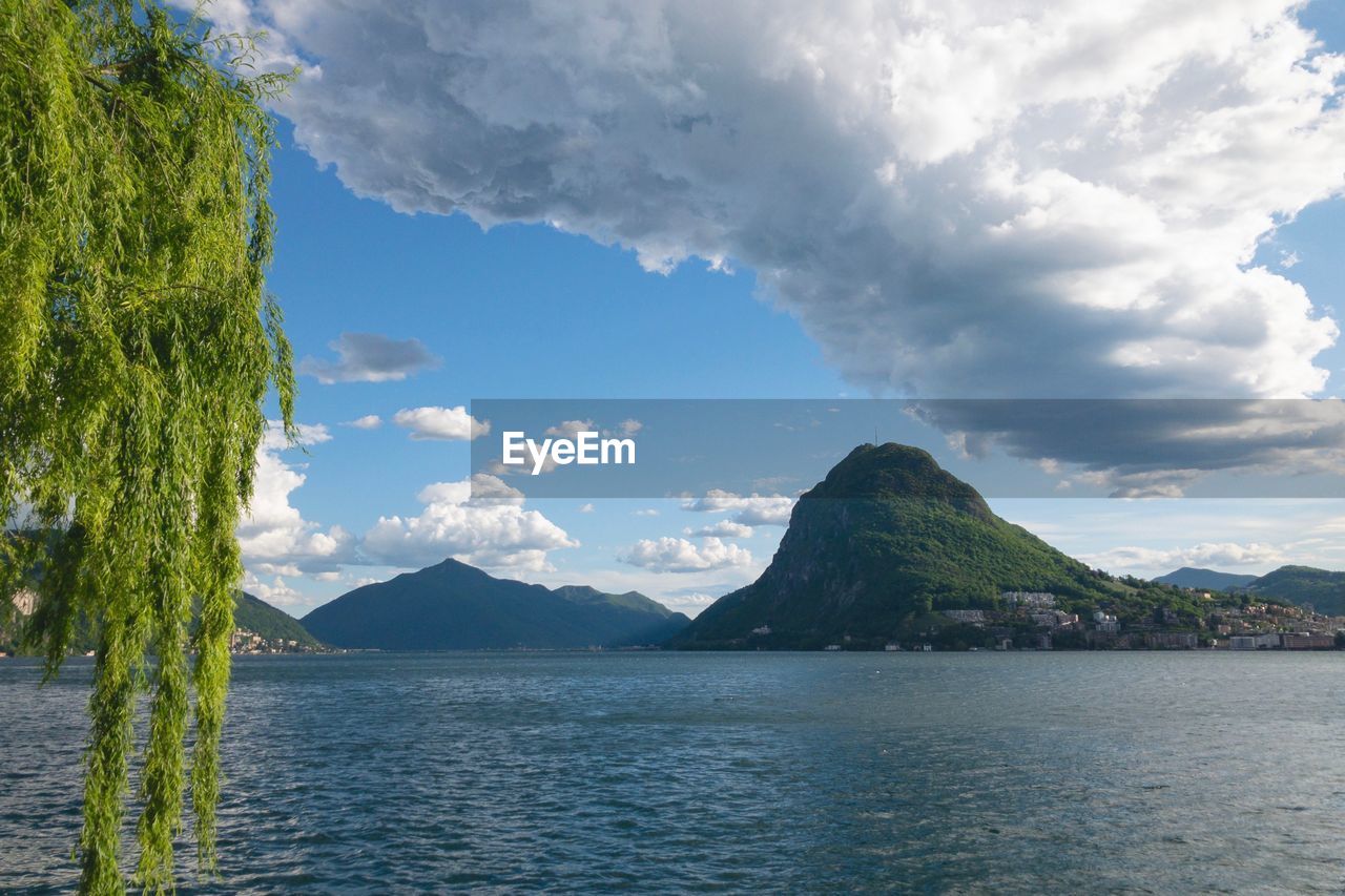 SCENIC VIEW OF SEA AND MOUNTAIN AGAINST SKY