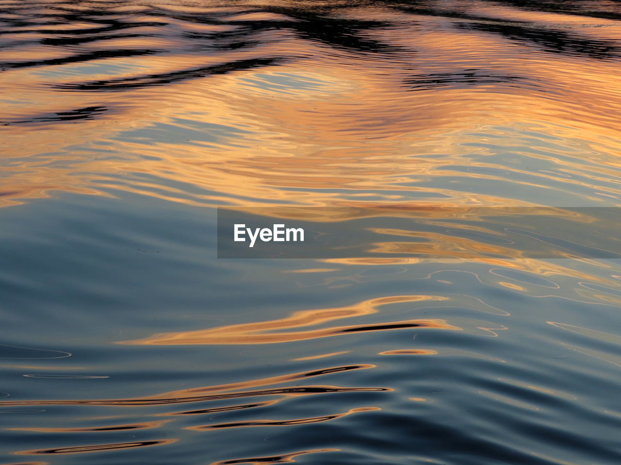 High angle view of rippled water at sunset
