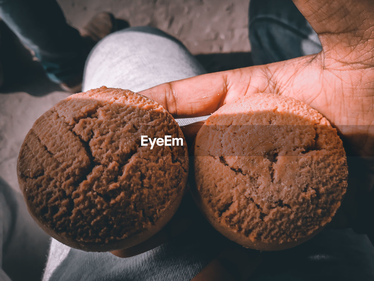 Close-up of hand holding cookies