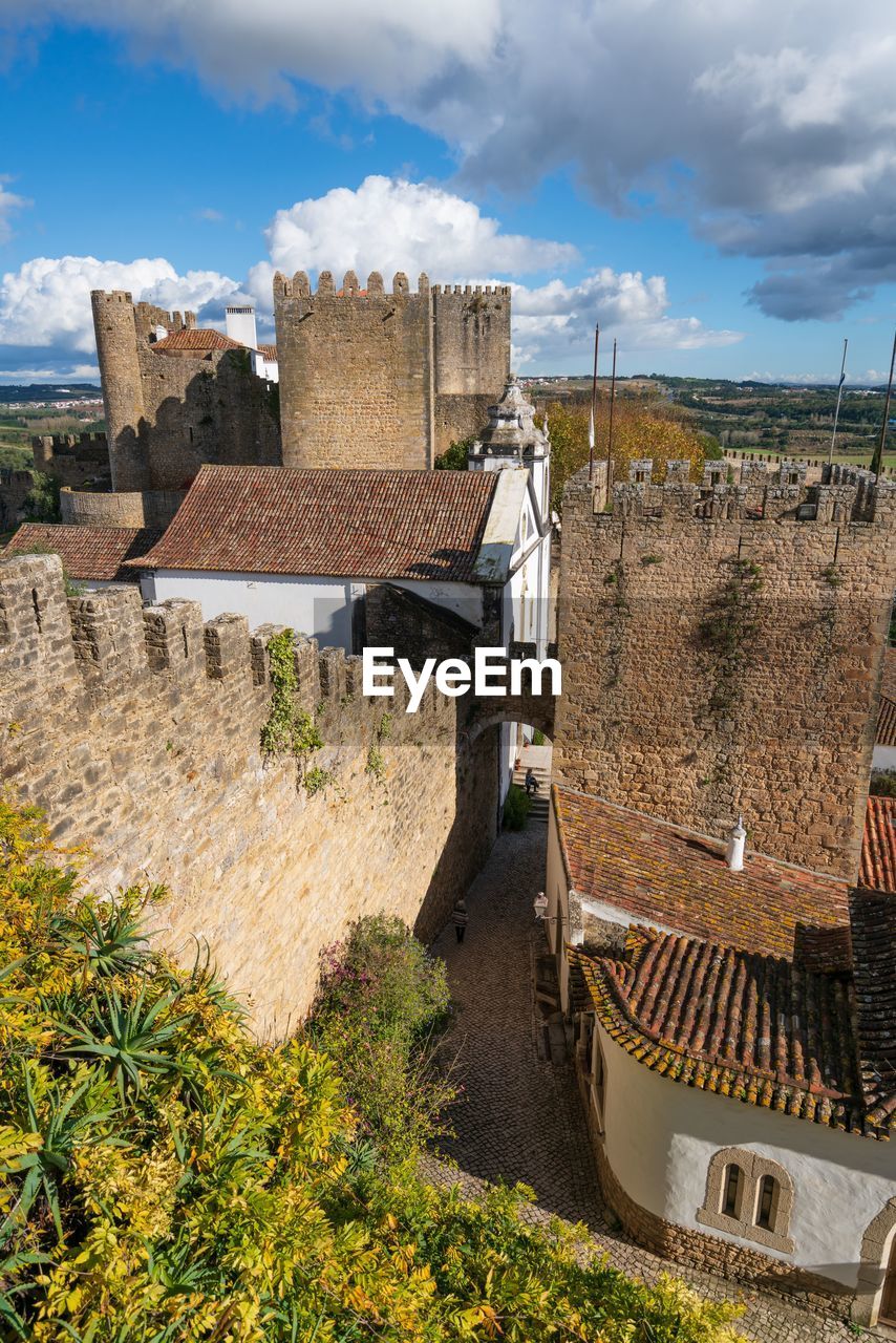 Obidos beautiful village castle stronghold fort tower in portugal