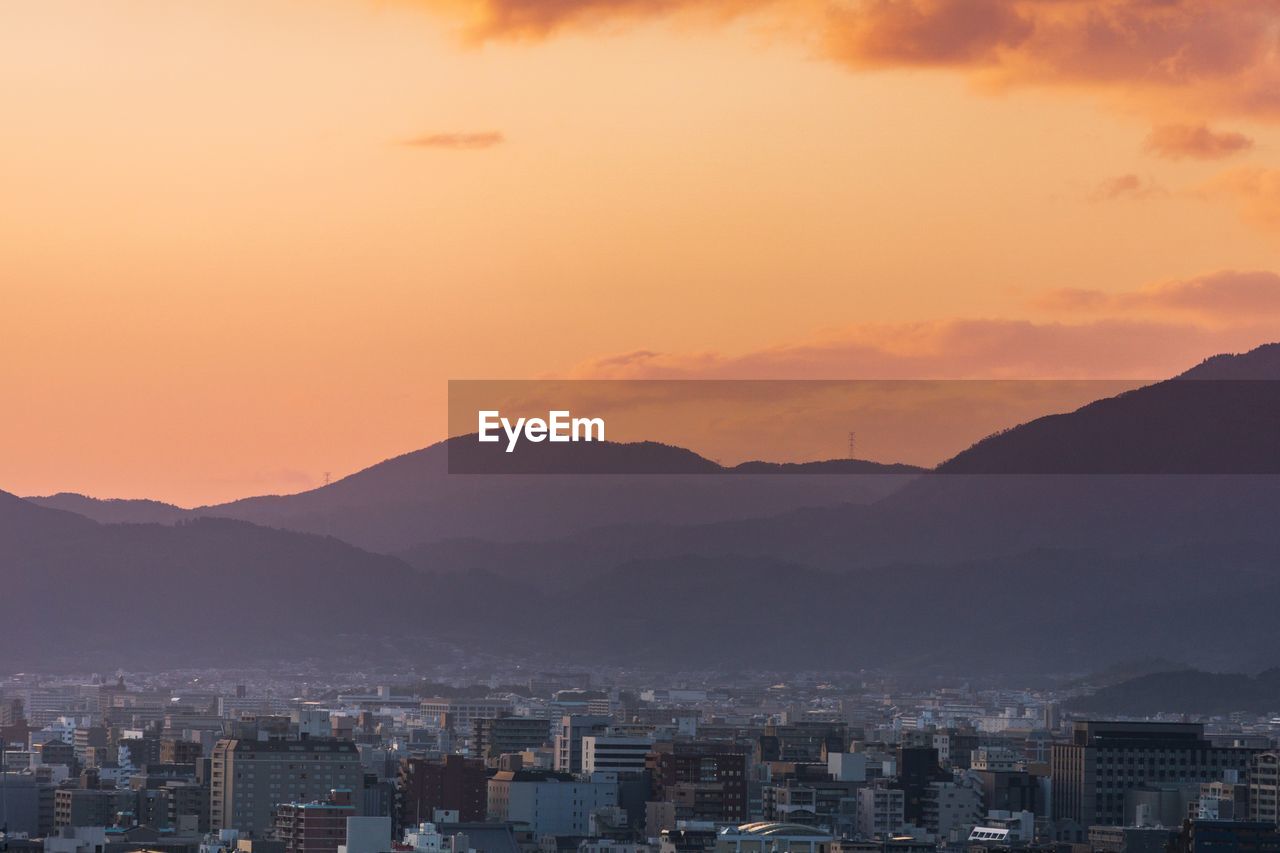 Sunset over kyoto