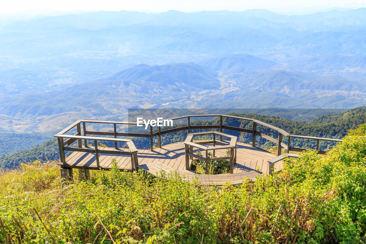 Scenery observation platform at kew mae pan nature trail, doi inthanon national park, chiang mai. 