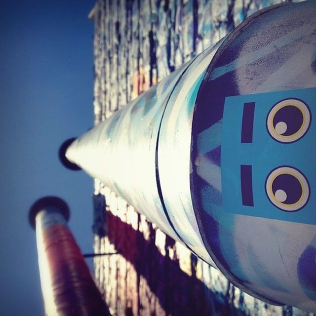 Low angle view of chimneys on building