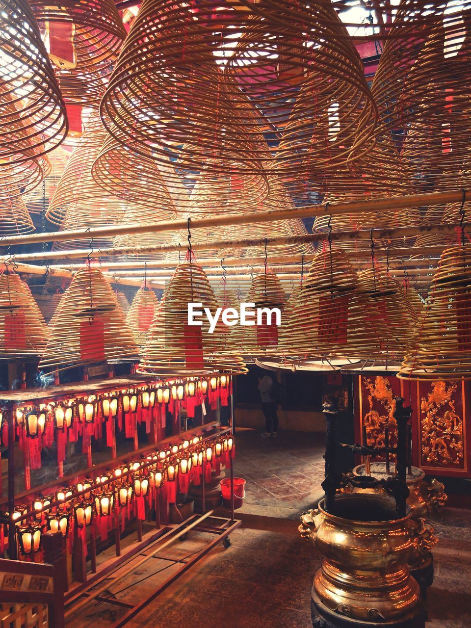 Incense coils hanging at temple