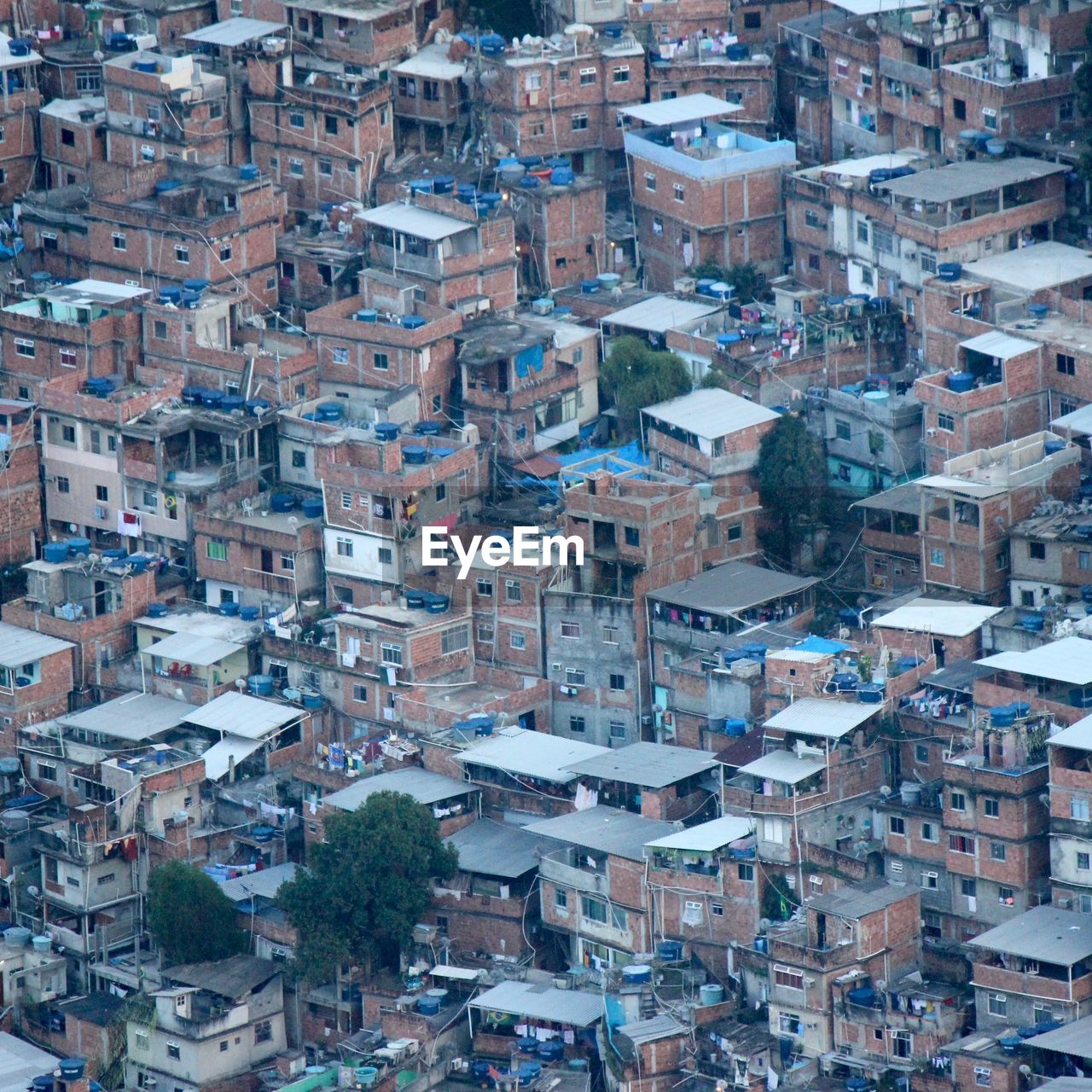 High angle view of buildings in city