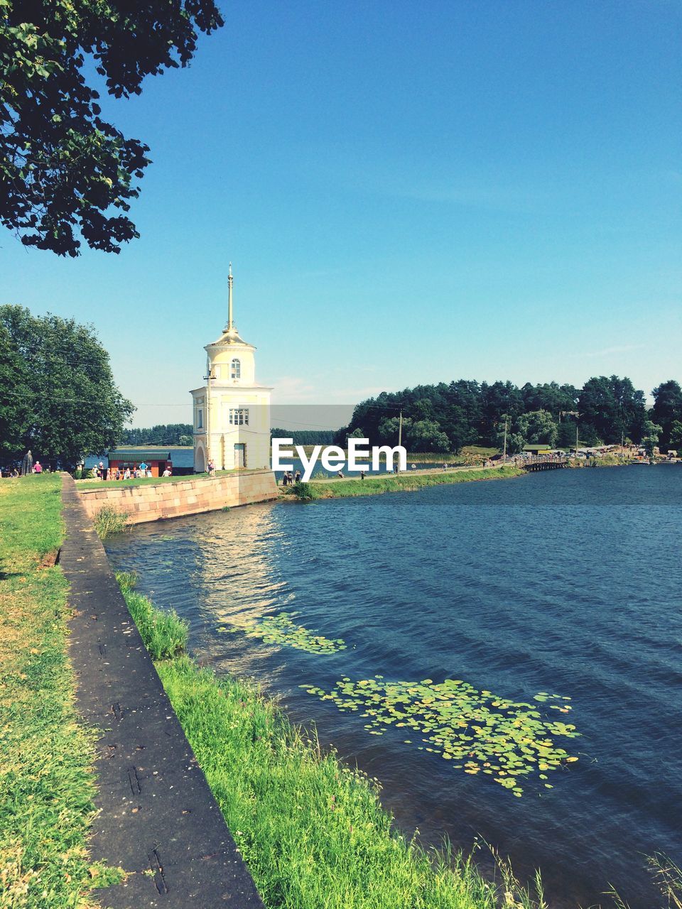 View of lighthouse at waterfront