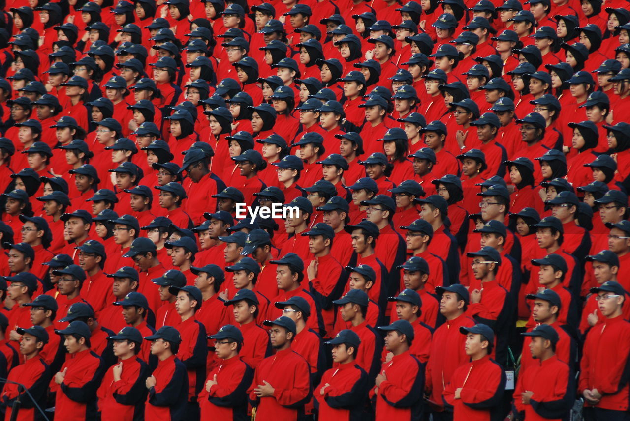 Students wearing cap during celebration in school