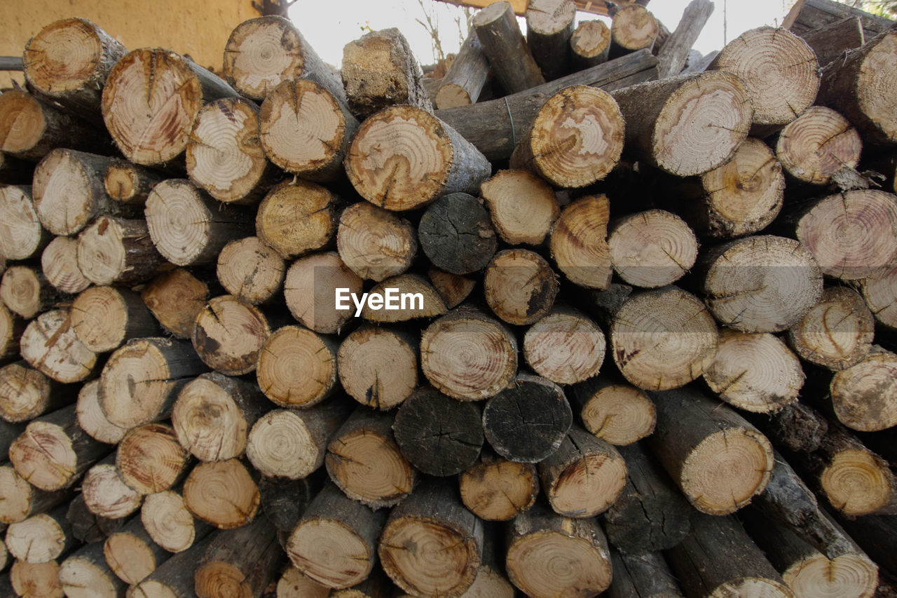 Full frame shot of wood logs