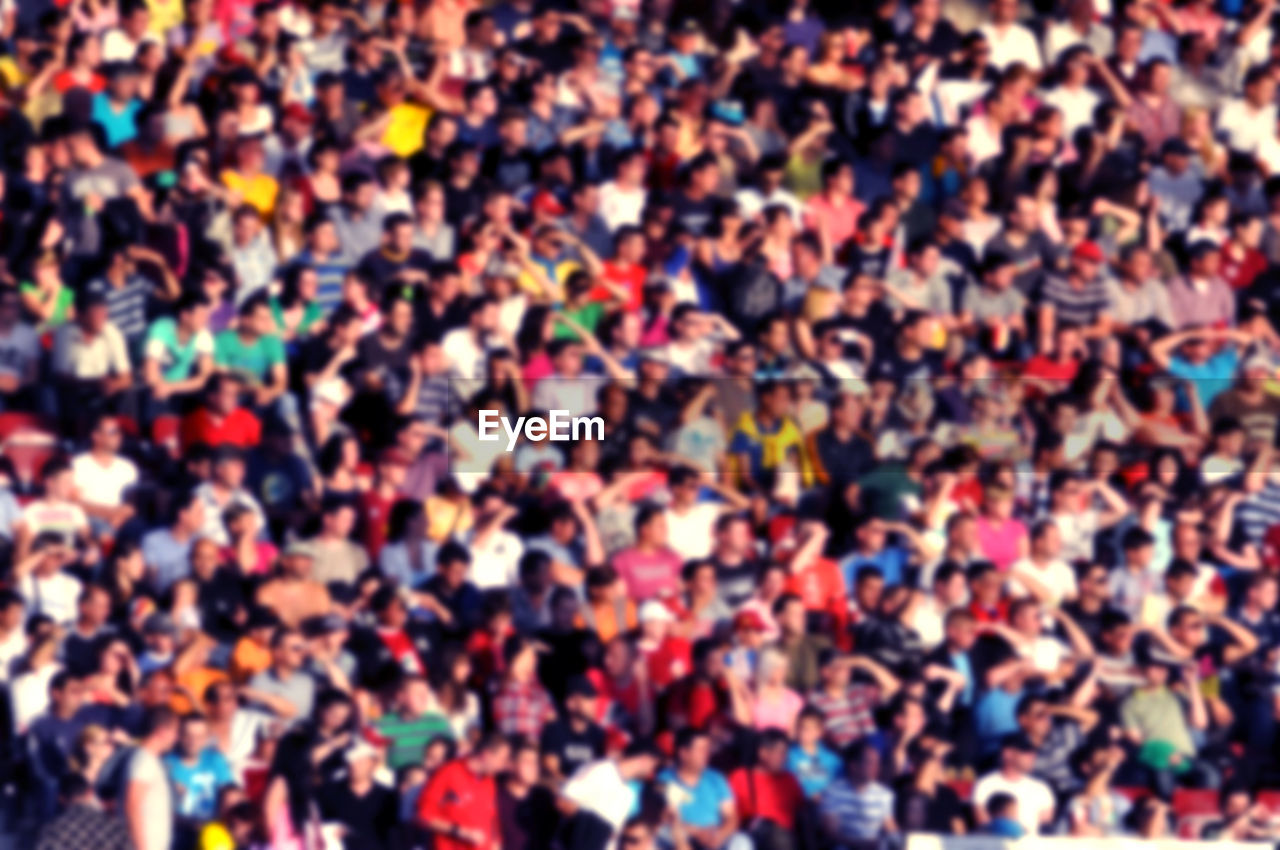 Blurred crowd of spectators in a stadium