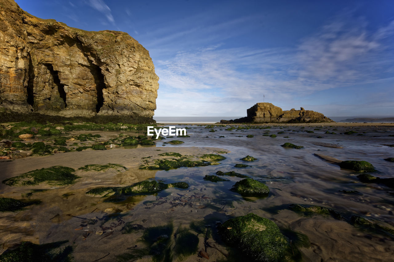 Rock formations on beach