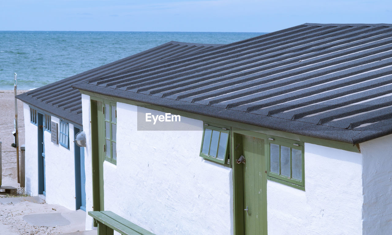 High angle view of houses at beach