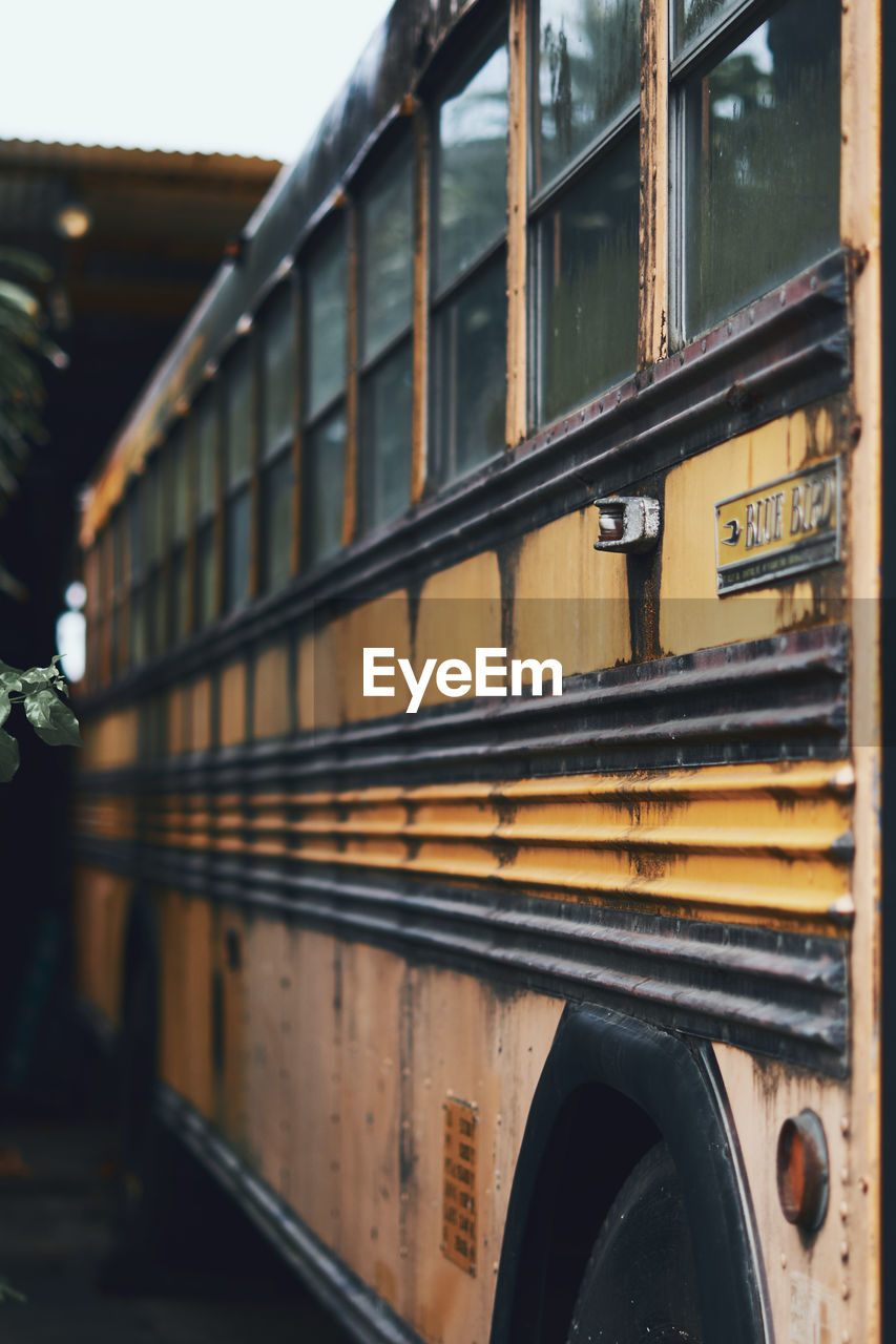 Close-up of a school bus 