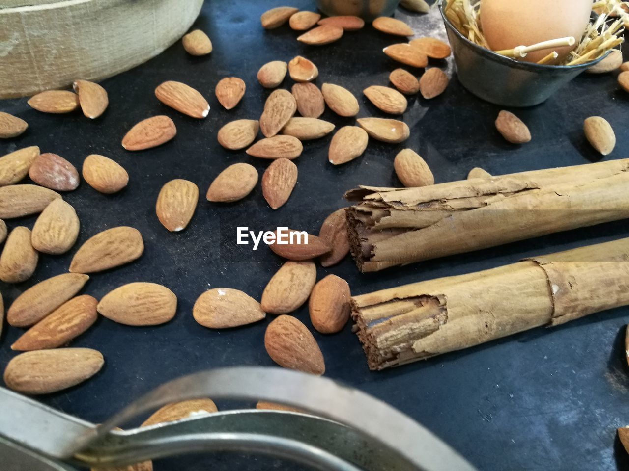 High angle view of food on table