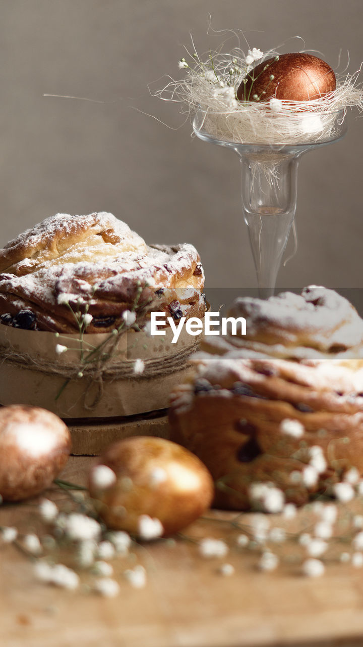 Close-up of dessert on table