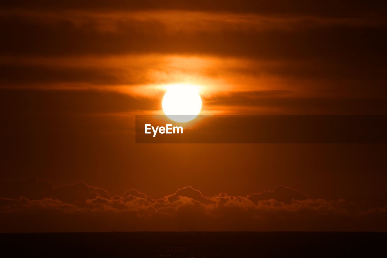 Scenic view of sunset over sea