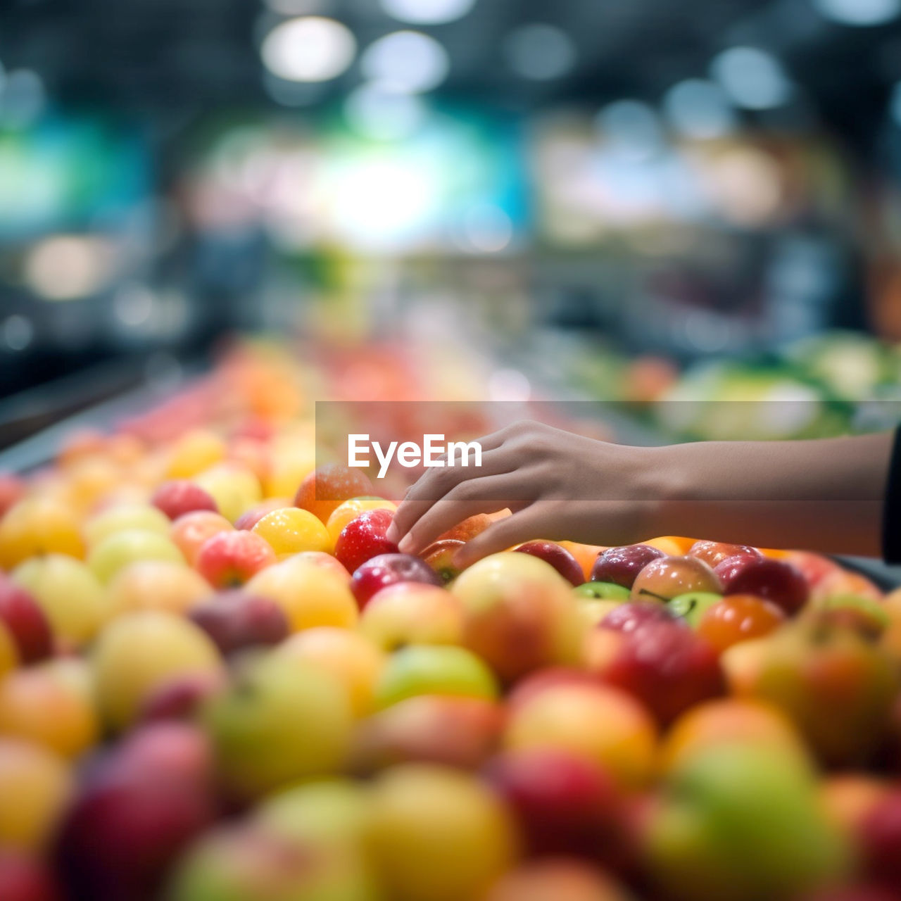 cropped hand of woman holding fruits